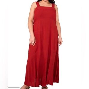 Vince Camuto Smocked Back Maxi Dress in Tuscan Sun size 1X NWT